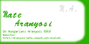 mate aranyosi business card