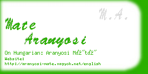 mate aranyosi business card